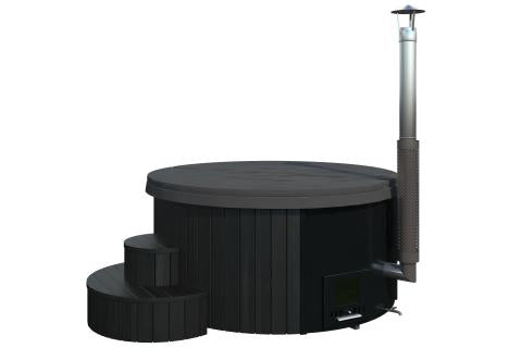 Wood-Fired Hot Tub black