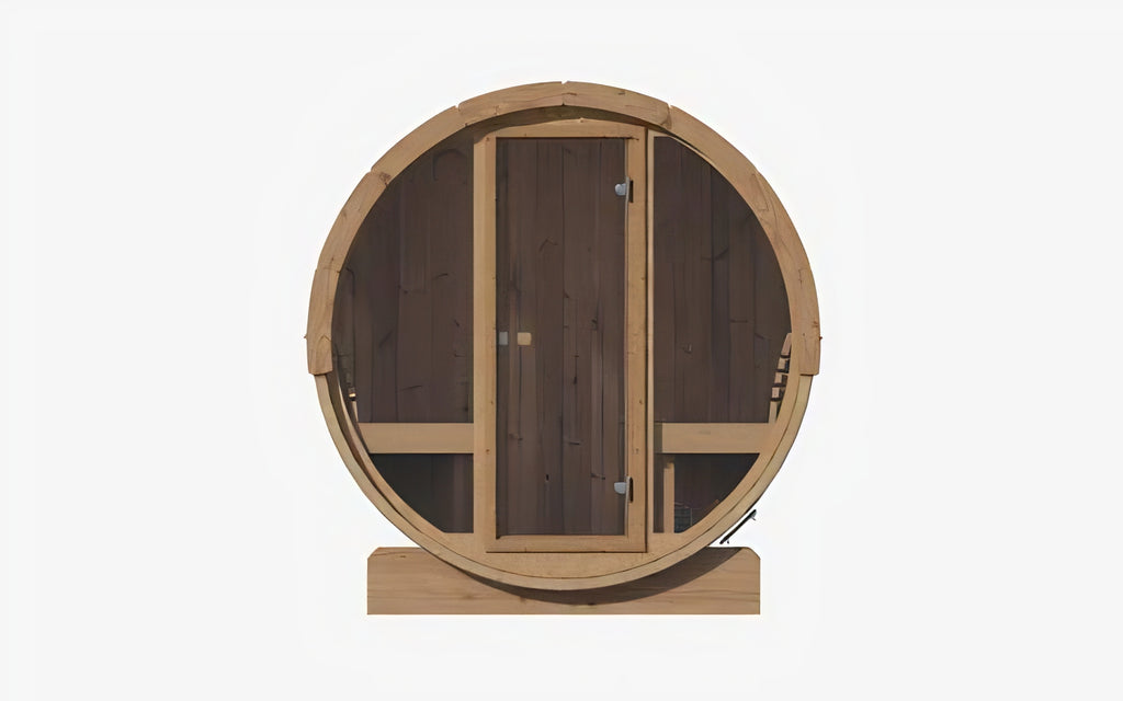 SaunaLife ERGO-Series Outdoor Sauna Barrels With Glass Front Model E7G
